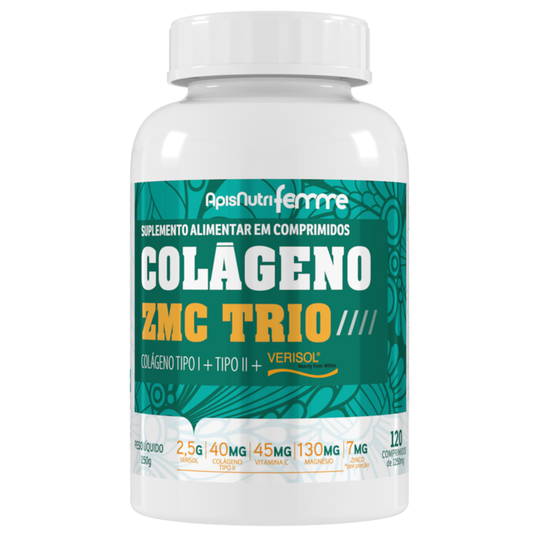 Colágeno ZMC Trio Verisol 1250mg 120 Comp Femme ApisNutri